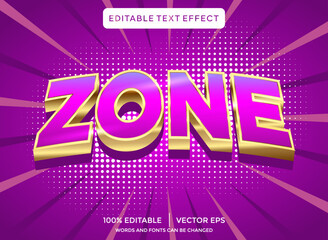 Wall Mural - zone 3D text effect template