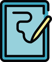 Poster - Artist nib icon outline vector. Digital pen. Tablet design color flat