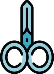 Canvas Print - Nail scissors icon outline vector. Polish bar. Care beauty color flat