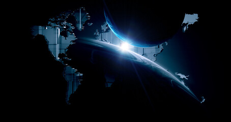 Poster - Global technologies concept. Elements of the image furnished by NASA