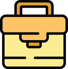 Poster - break food box icon outline vector. lunch meal. container snack color flat