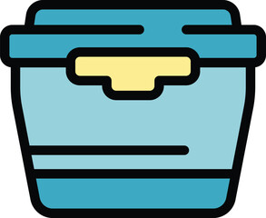 Poster - snack icon outline vector. lunch box. school kid color flat
