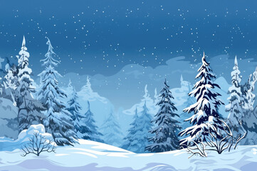 Wall Mural - Winter Wonderland Background with Copy Space created with Generative AI technology