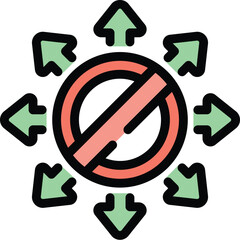 Poster - Digital detox icon outline vector. Social media. Walking stress color flat