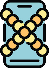 Poster - Phone detox icon outline vector. Digital detox. Social media color flat