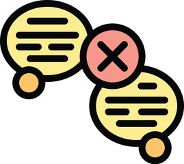 Poster - No chat icon outline vector. Digital detox. Media social color flat