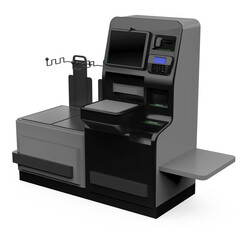 Poster - Self Service Cash Register Isolated