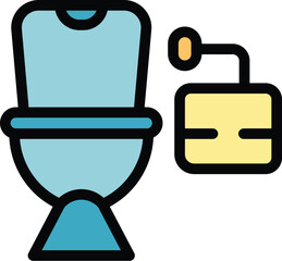 Poster - Toilet icon outline vector. Wc restroom. Public parking color flat