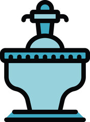 Poster - Wc toilet icon outline vector. Gender room. Public people color flat