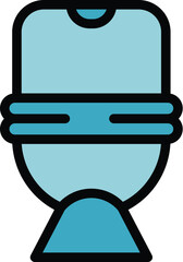 Poster - Toilet icon outline vector. Room sign. Wc restroom color flat