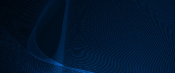 Aufkleber - Vector abstract cyberspace and blue line pattern movement, graphic design over dark blue space background. Illustration futuristic connection, hi tech, energy digital technology concept for background