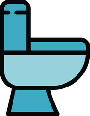 Poster - Toilet view icon outline vector. Wc restroom. Woman door color flat