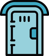 Poster - Wash wc icon outline vector. Toilet restroom. Gender room color flat