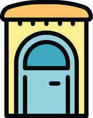 Poster - Door bathroom icon outline vector. Gender room. Wc toilet color flat