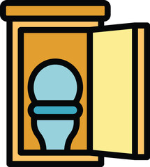 Poster - Mother wc icon outline vector. Public toilet. Gender room color flat