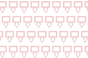 Fototapete - Digital png illustration of screen outline with download arrow repeated on transparent background