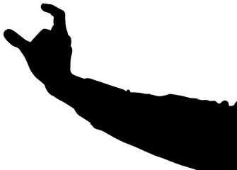 Poster - Digital png silhouette of man's hand using virtual interface on transparent background