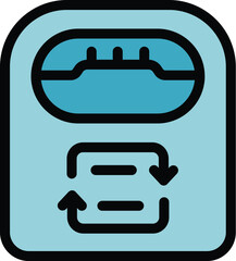 Poster - Recycle device icon outline vector. Chemical waste. Reuse law color flat