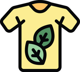 Poster - Chemical recycling tshirt icon outline vector. Paper waste. Factory plastic color flat