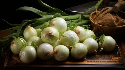 organic onions in a tasty heap