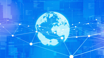Poster - Planet earth and communication network concept.