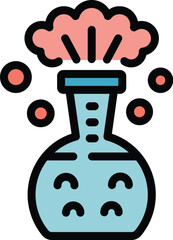 Sticker - Chemical flask icon outline vector. Business success. Finance strategy color flat