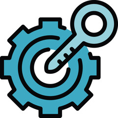 Poster - Success key icon outline vector. Idea startup. Creative finance color flat