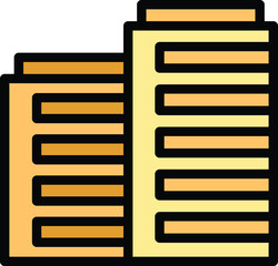 Poster - Finance building icon outline vector. Business idea. Success creative color flat