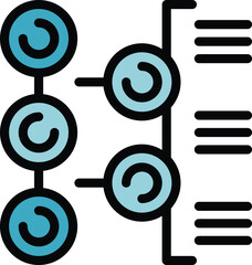 Poster - Work scheme icon outline vector. Idea startup. Finance creative color flat