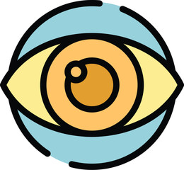 Poster - Eye care icon outline vector. Idea startup. Finance creative color flat