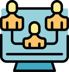 Poster - Finance group icon outline vector. Business startup. Creative strategy color flat