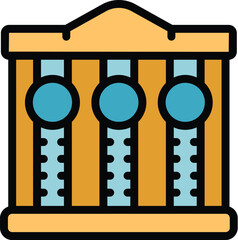 Poster - Bank incubator icon outline vector. Idea success. Finance work color flat