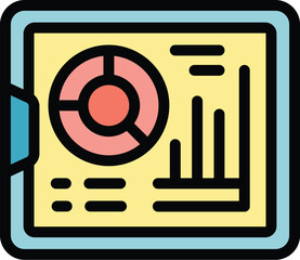Poster - Course travel icon outline vector. Learn school. People success color flat