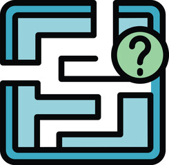 Poster - Study labyrinth icon outline vector. Training seminar. Learn school color flat