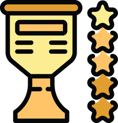 Poster - Five stars course icon outline vector. Training seminar. Webinar study color flat