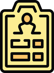 Poster - Online training icon outline vector. Seminar course. Study learn color flat