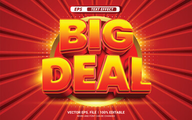 Poster - Big sale 3d editable vector text style effect with retro background