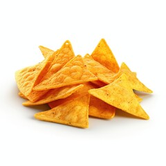 Wall Mural - Isolated crunchy doritos on the white background. Generative AI.