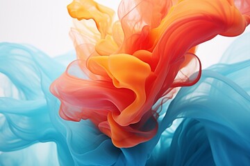 Leinwandbilder - Generative AI : Colorful ink in water abstract