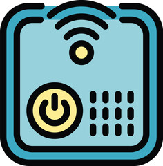 Poster - Smart box icon outline vector. Video monitor. Internet game color flat