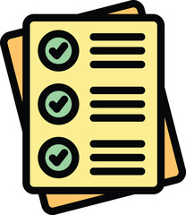 Poster - School test icon outline vector. Class child. Safety virus color flat