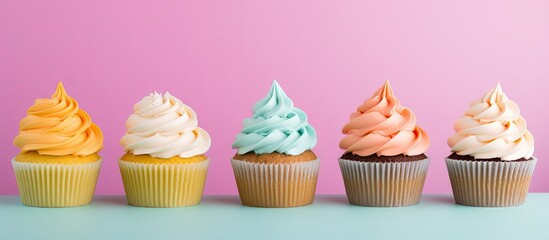Poster - Cupcakes against a vibrant backdrop