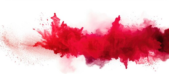 Aufkleber - Red powder splattered on a white surface with an abstract appearance