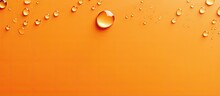 Orange Background With Droplets Of Water