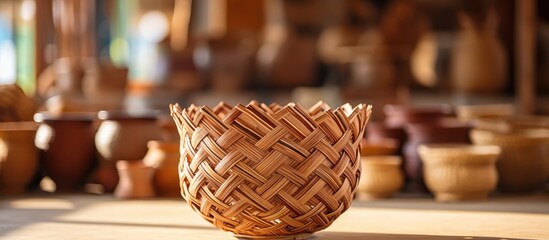 Poster - Traditional Balinese basket in local shop