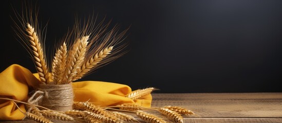Fototapete - Yellow stalks of ripe wheat on the surface