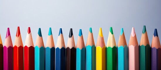 Poster - Close up view of sharpened colored pencils
