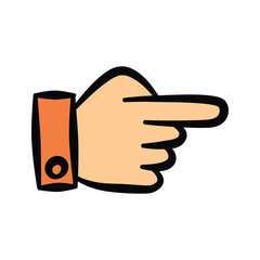 Sticker - hand drawn illustration of hand gesture or sign emoticon, body language