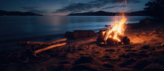 Poster - The nocturnal fire provides illumination and power