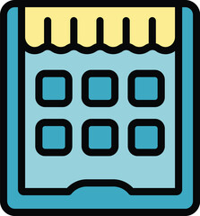 Poster - Tablet game icon outline vector. Console device. Control app color flat